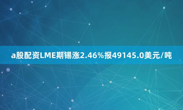 a股配资LME期锡涨2.46%报49145.0美元/吨